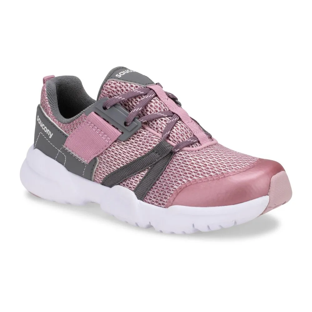 Saucony Blush/Grey Vertex Children’s Lace Sneaker