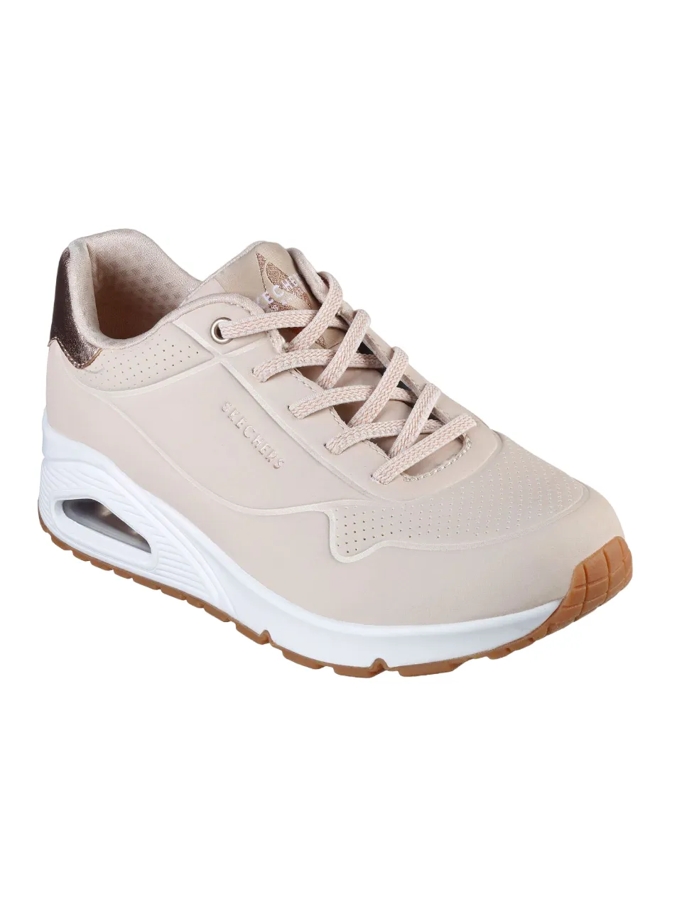 Skechers scarpa sneakers da donna Uno Shimmer Away 155196/NAT naturale