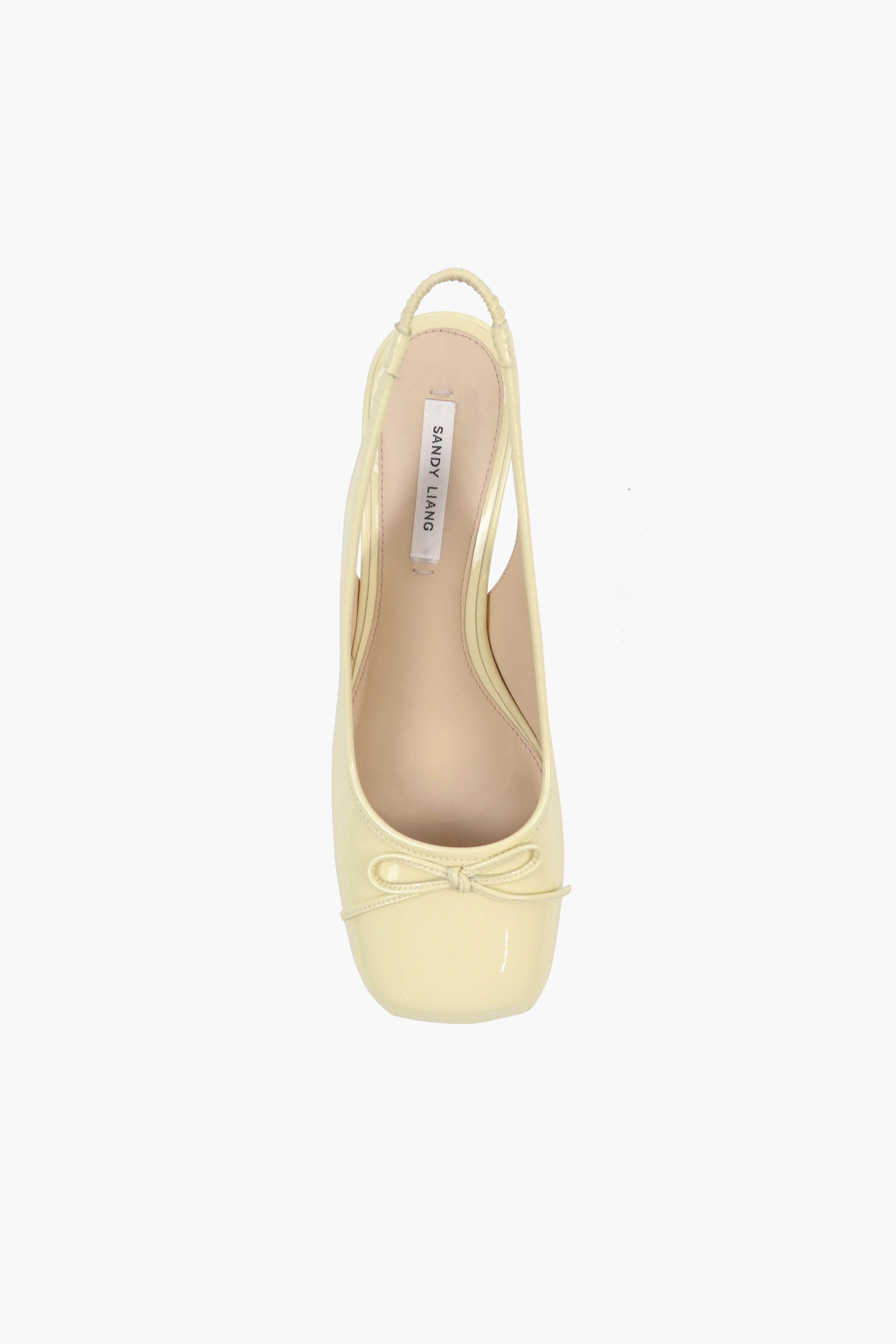 SLINGBACK 45 IN BUTTER PATENT