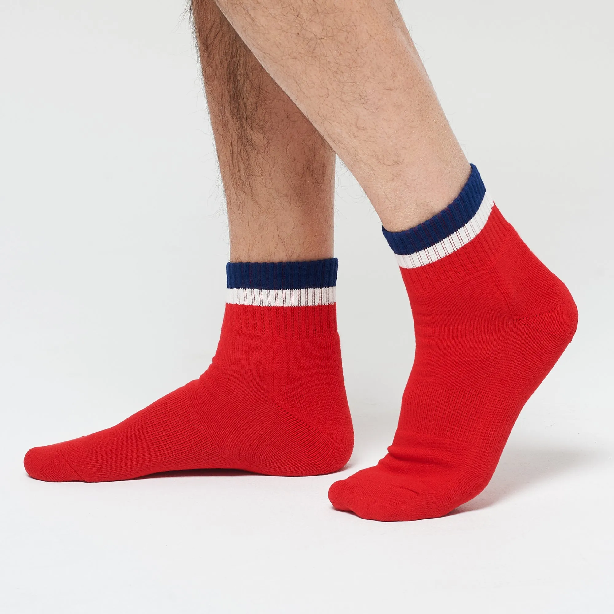 Stripe Ankle 3 Pack - Red / White / Navy