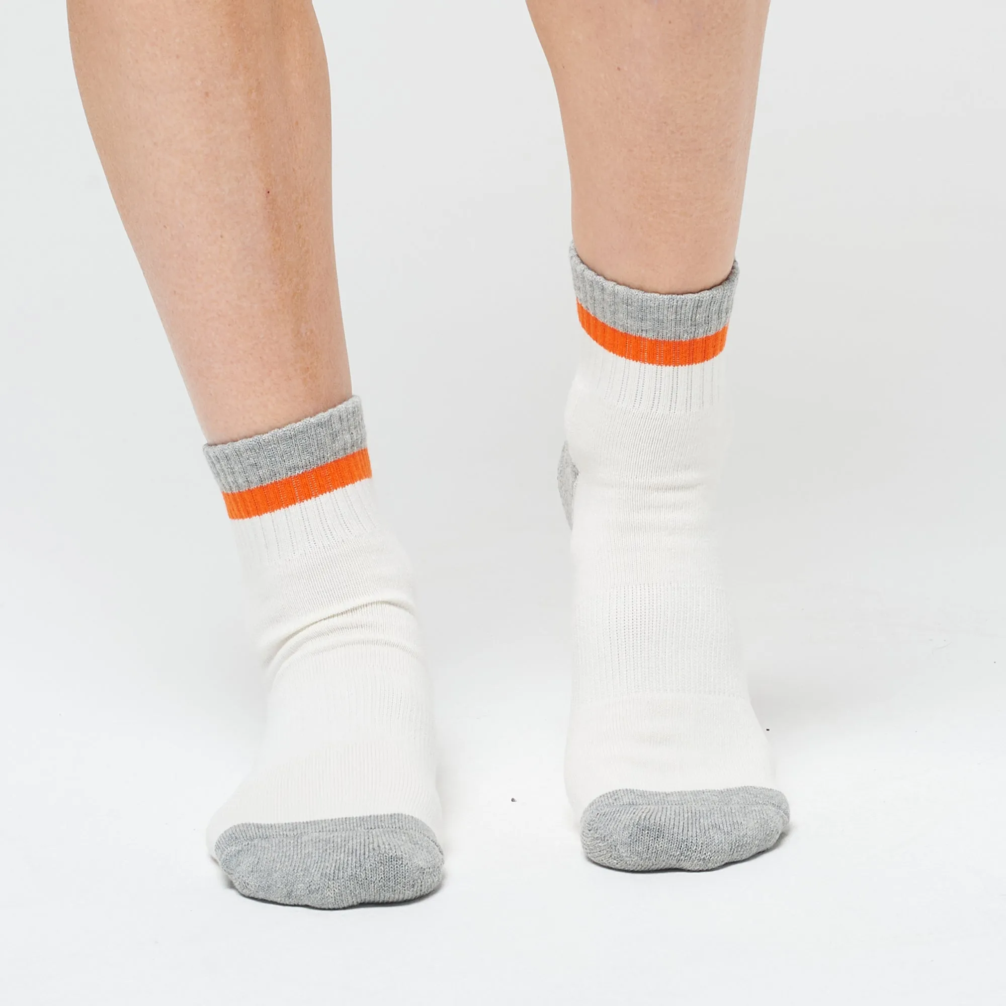 Stripe Ankle 3 Pack - White / Orange / Grey