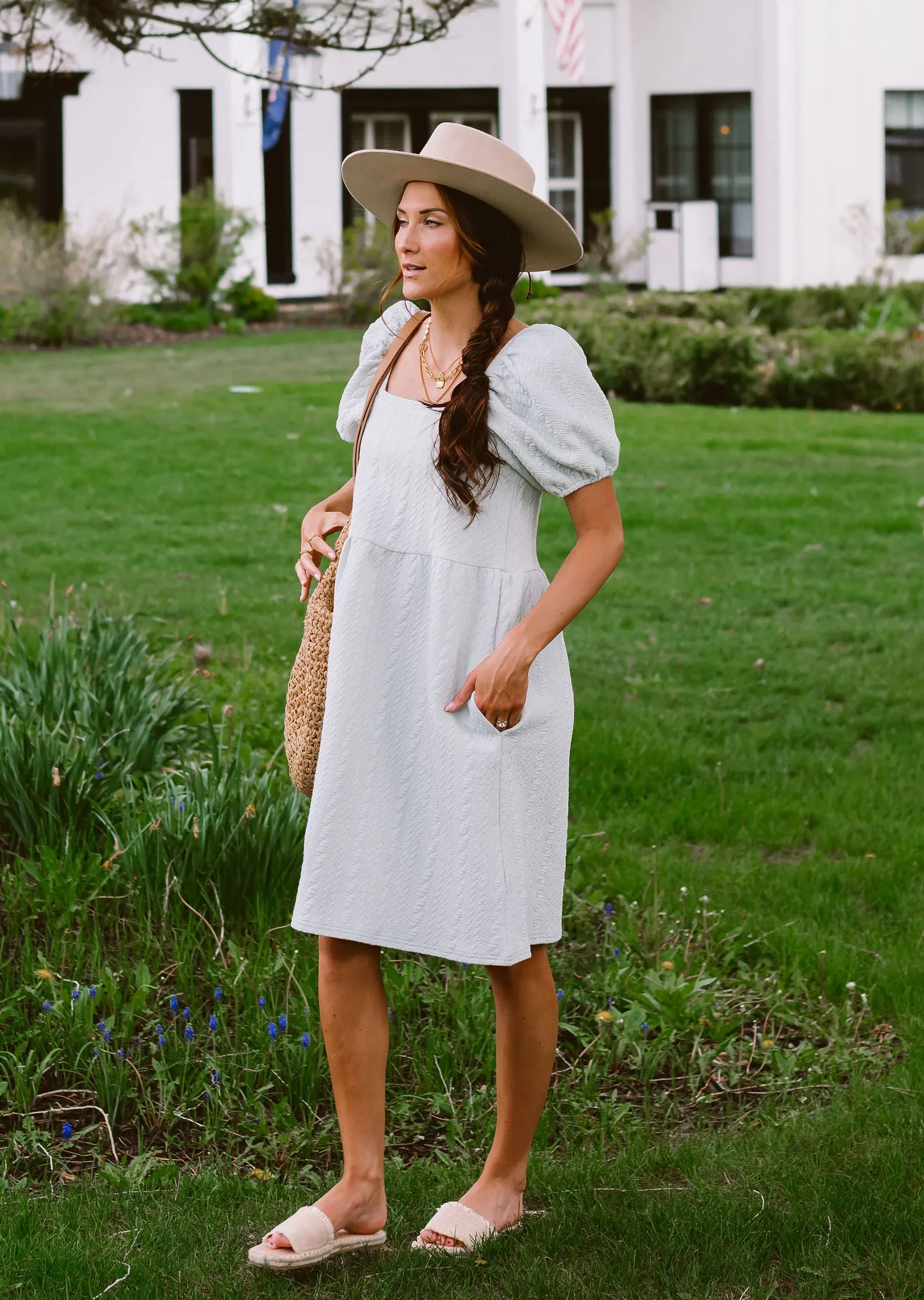 Summer Love Jacquard Knit Dress // Sage