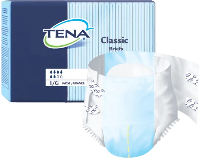 Tena 67740 Classic Briefs, Large (48"-59") White