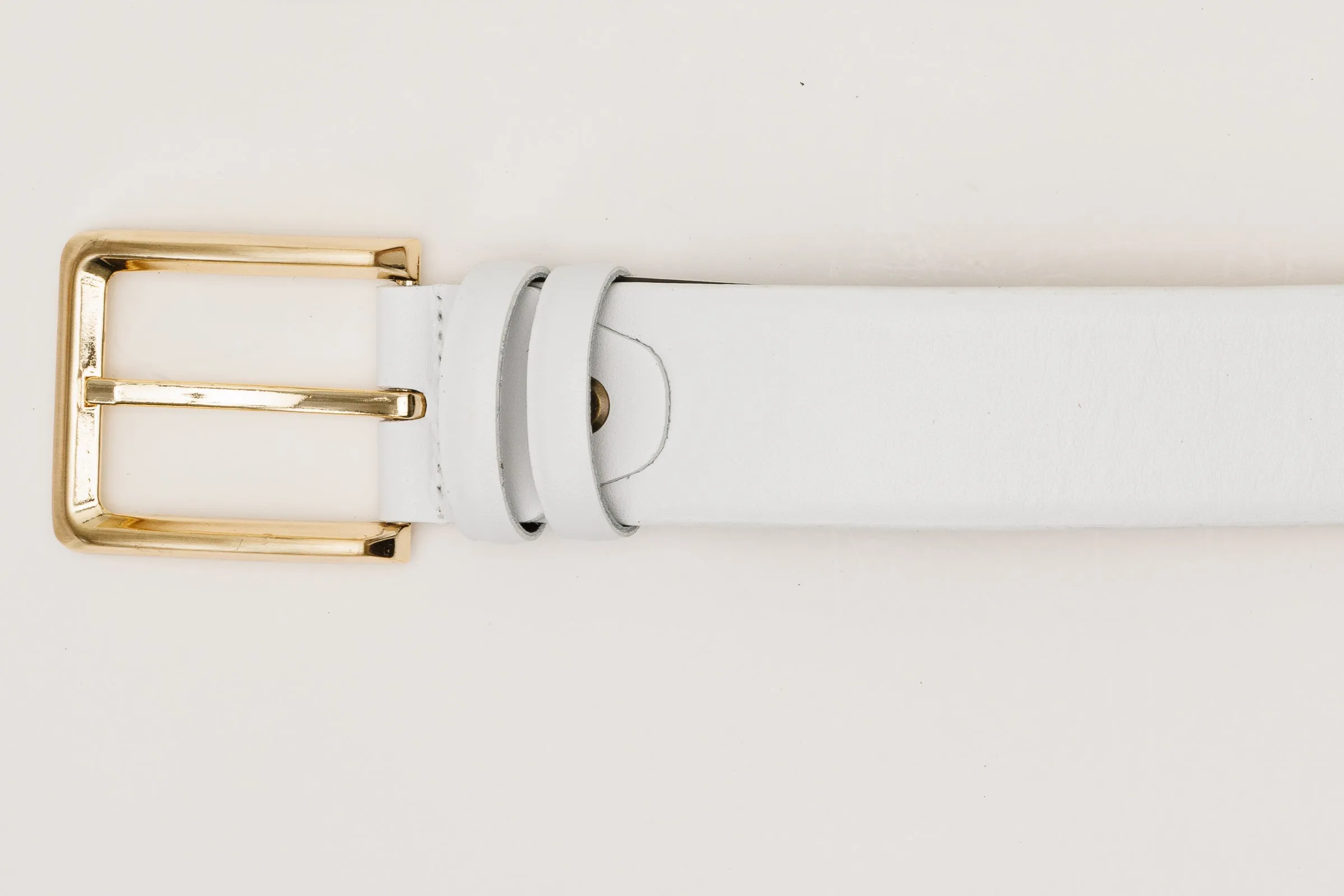 The Infanta White Spike Leather Belt