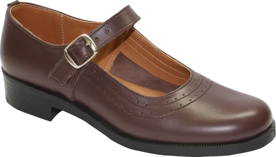 Toughees Pearl Barover School Shoes - Brown