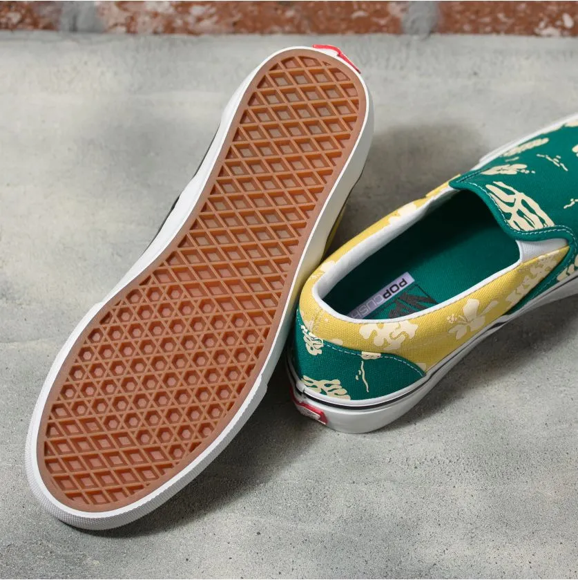 Vans Skate Slip-On Aloha Skateboard Shoe - Marine/Gold