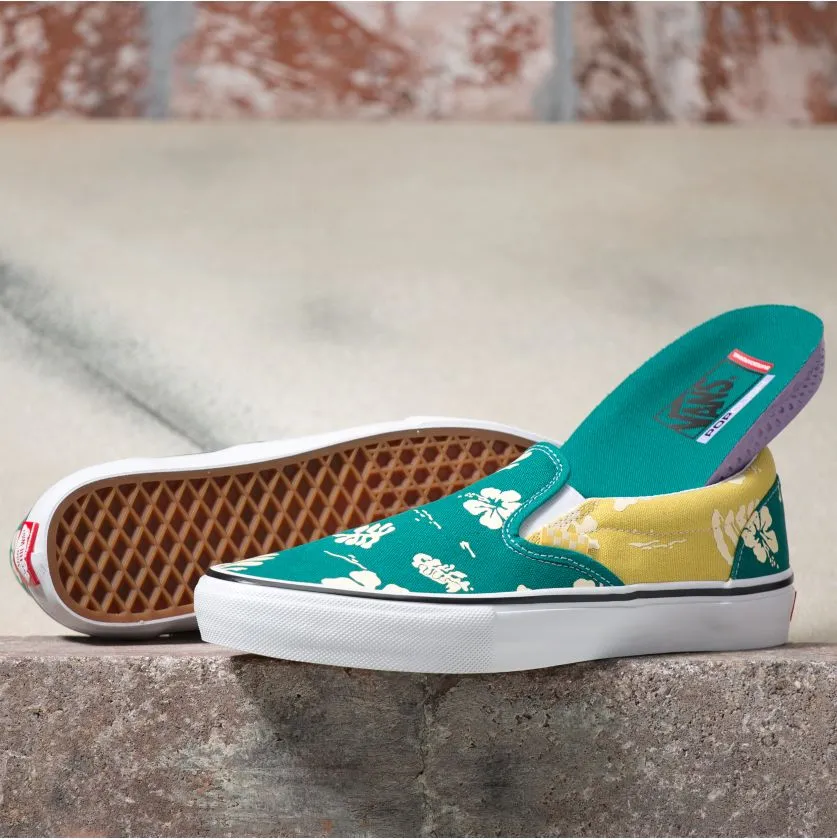 Vans Skate Slip-On Aloha Skateboard Shoe - Marine/Gold