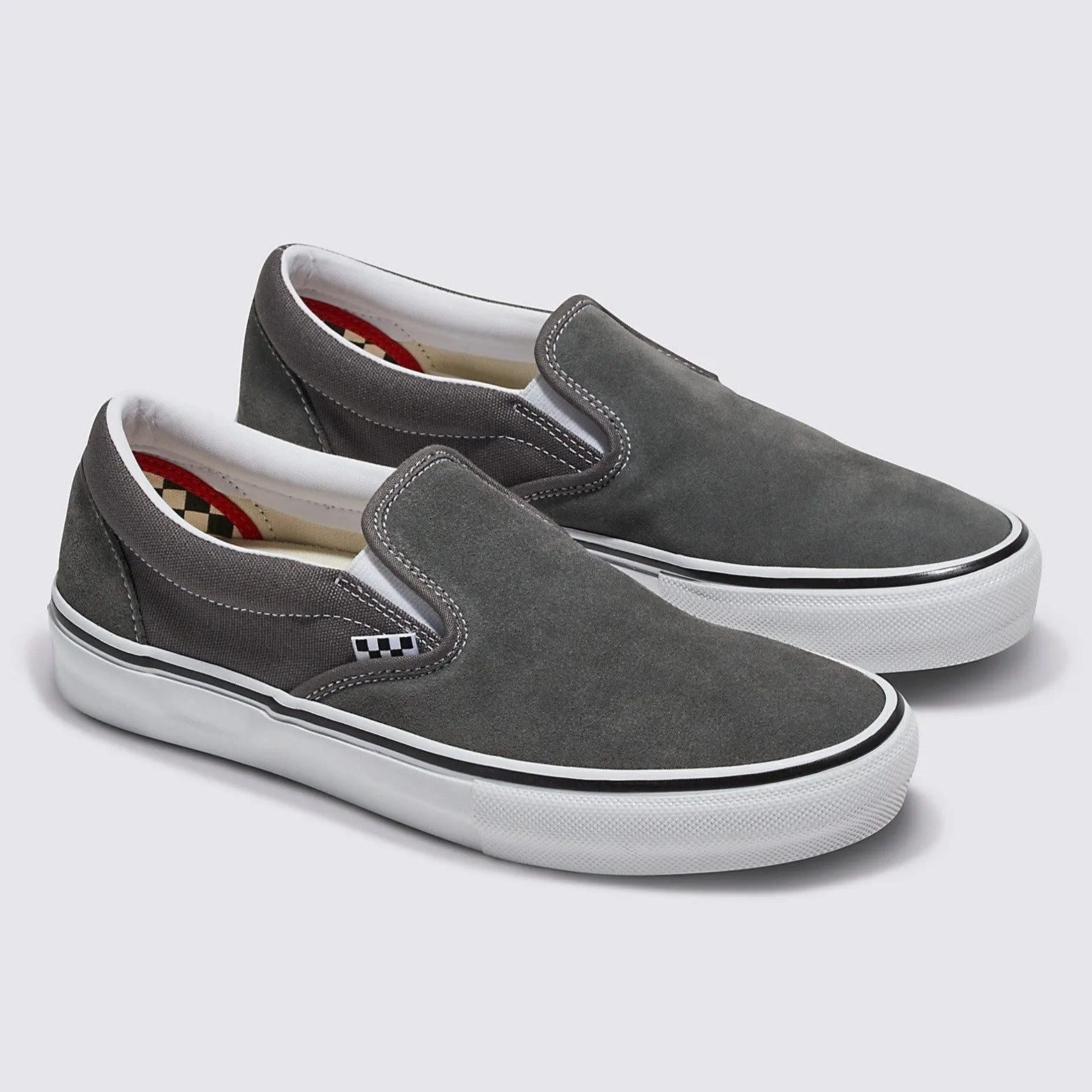 Vans Skate Slip-On Skateboard Shoe - Pewter/White