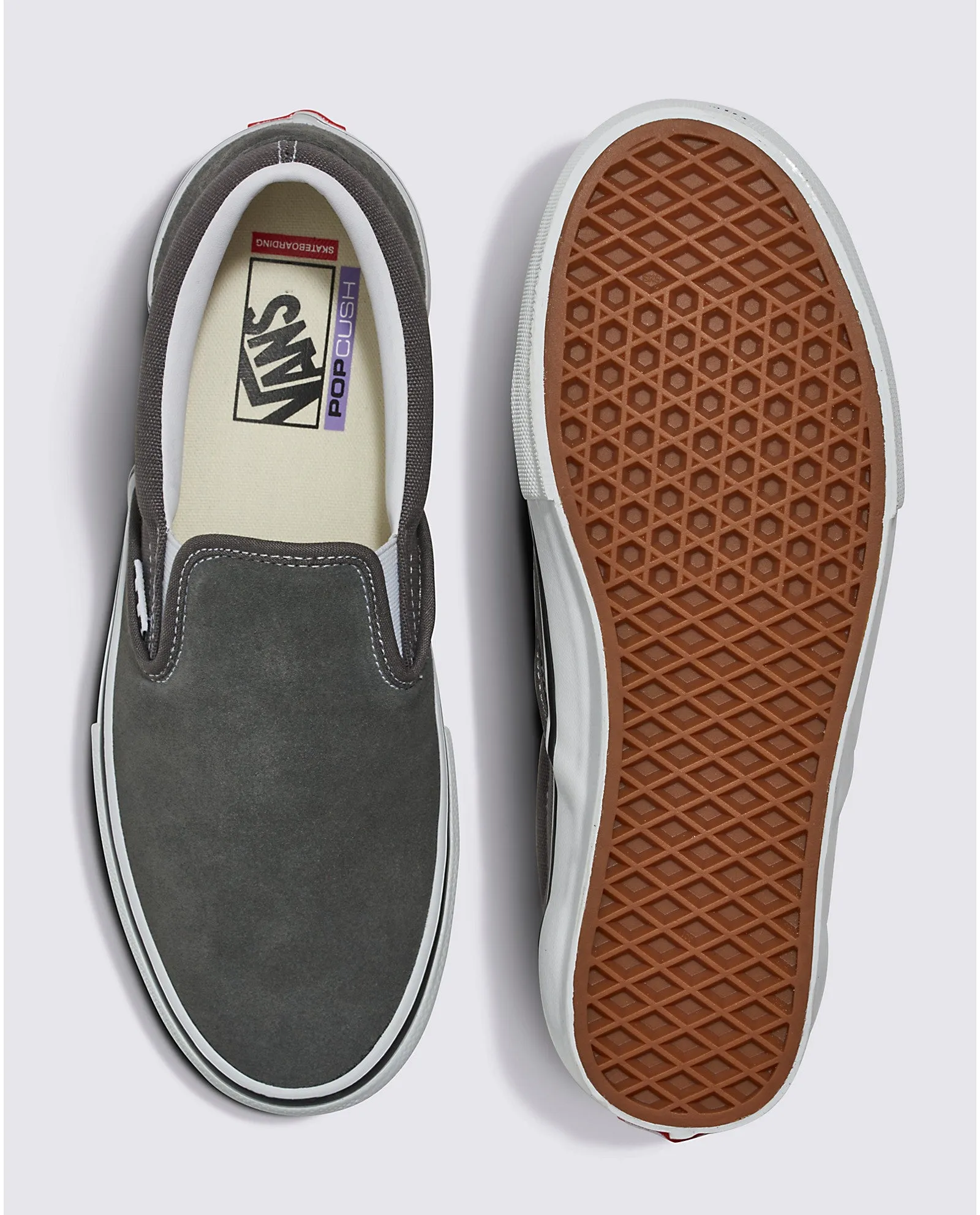 Vans Skate Slip-On Skateboard Shoe - Pewter/White