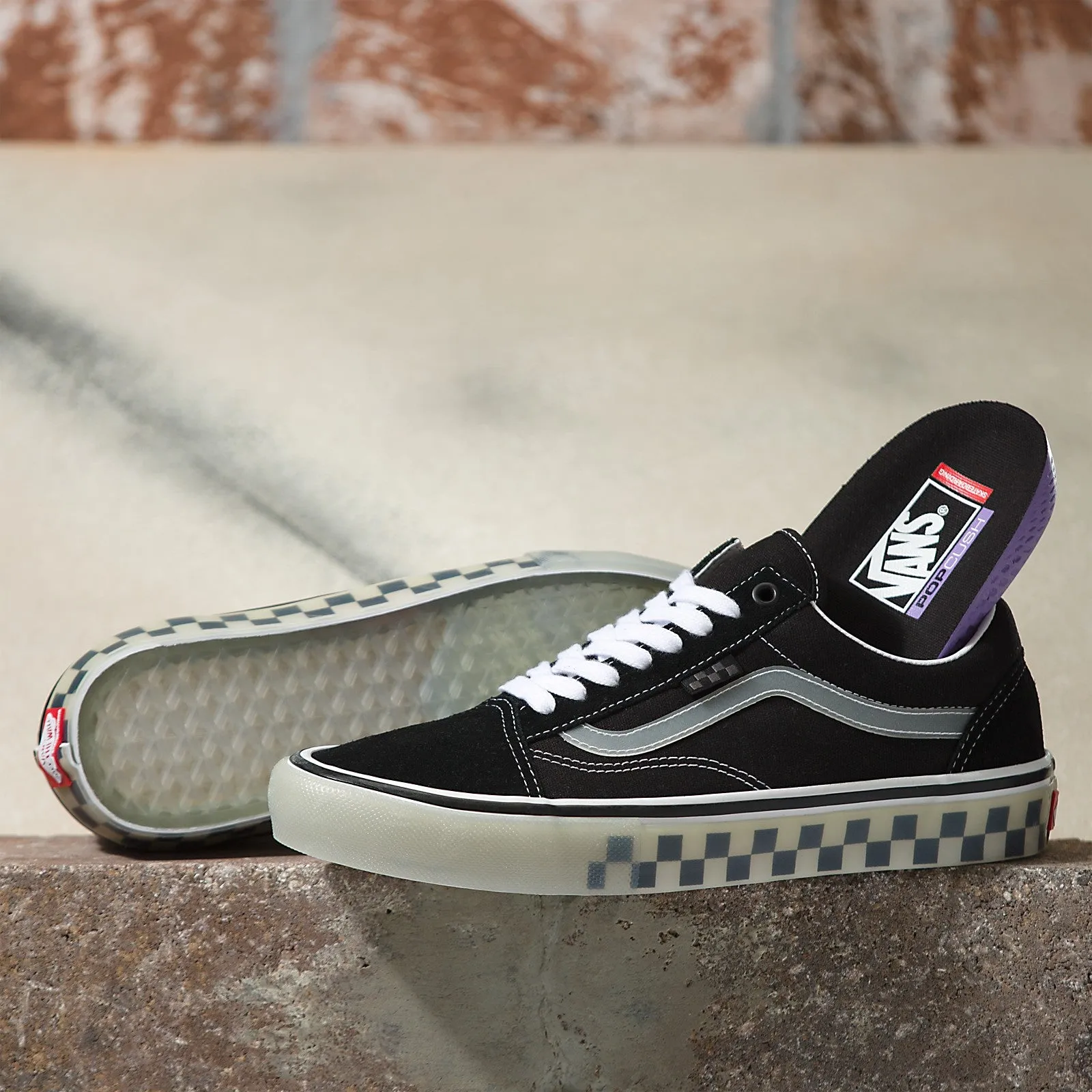 Vans Translucent Rubber Skate Old Skool Skateboard Shoe - Black/Clear