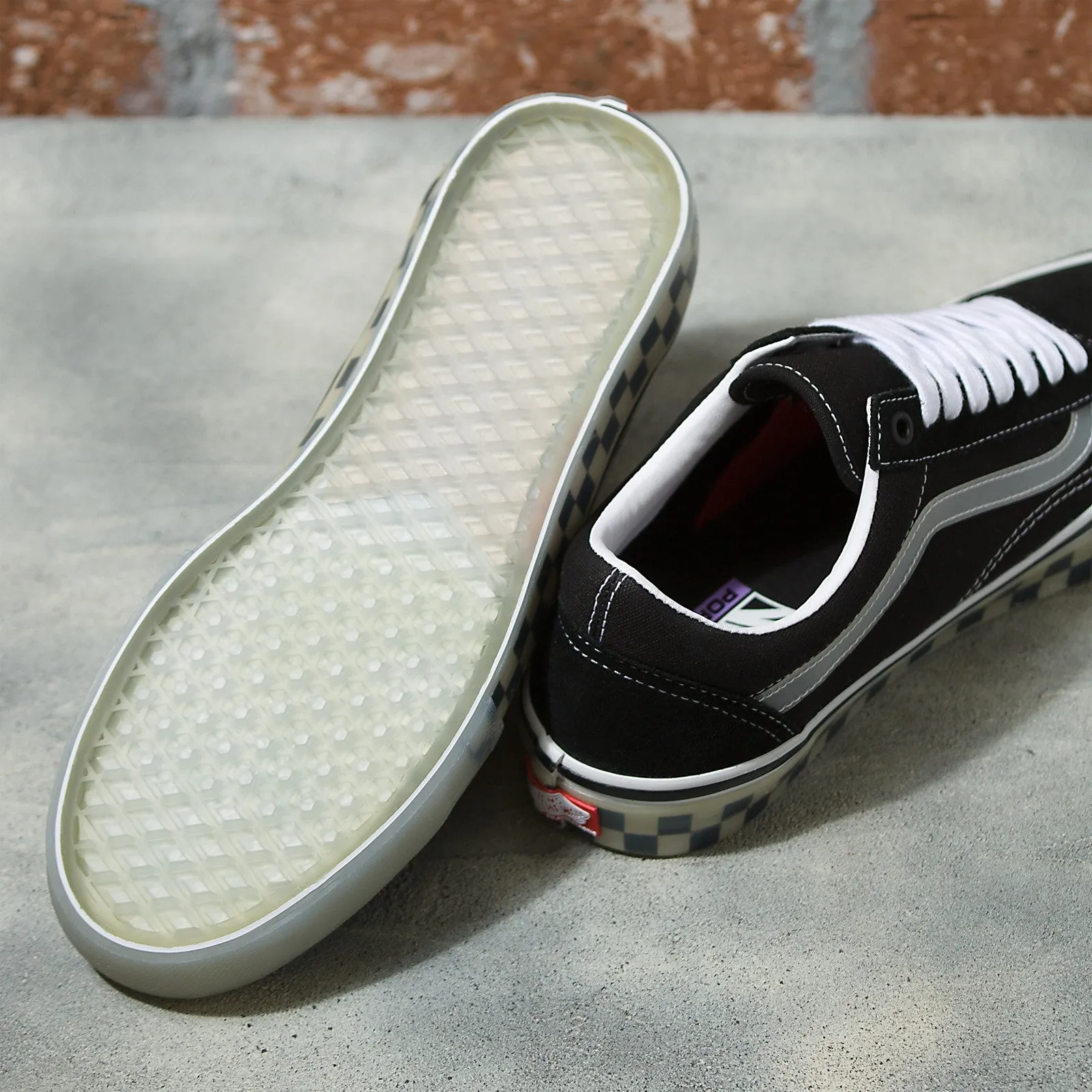 Vans Translucent Rubber Skate Old Skool Skateboard Shoe - Black/Clear