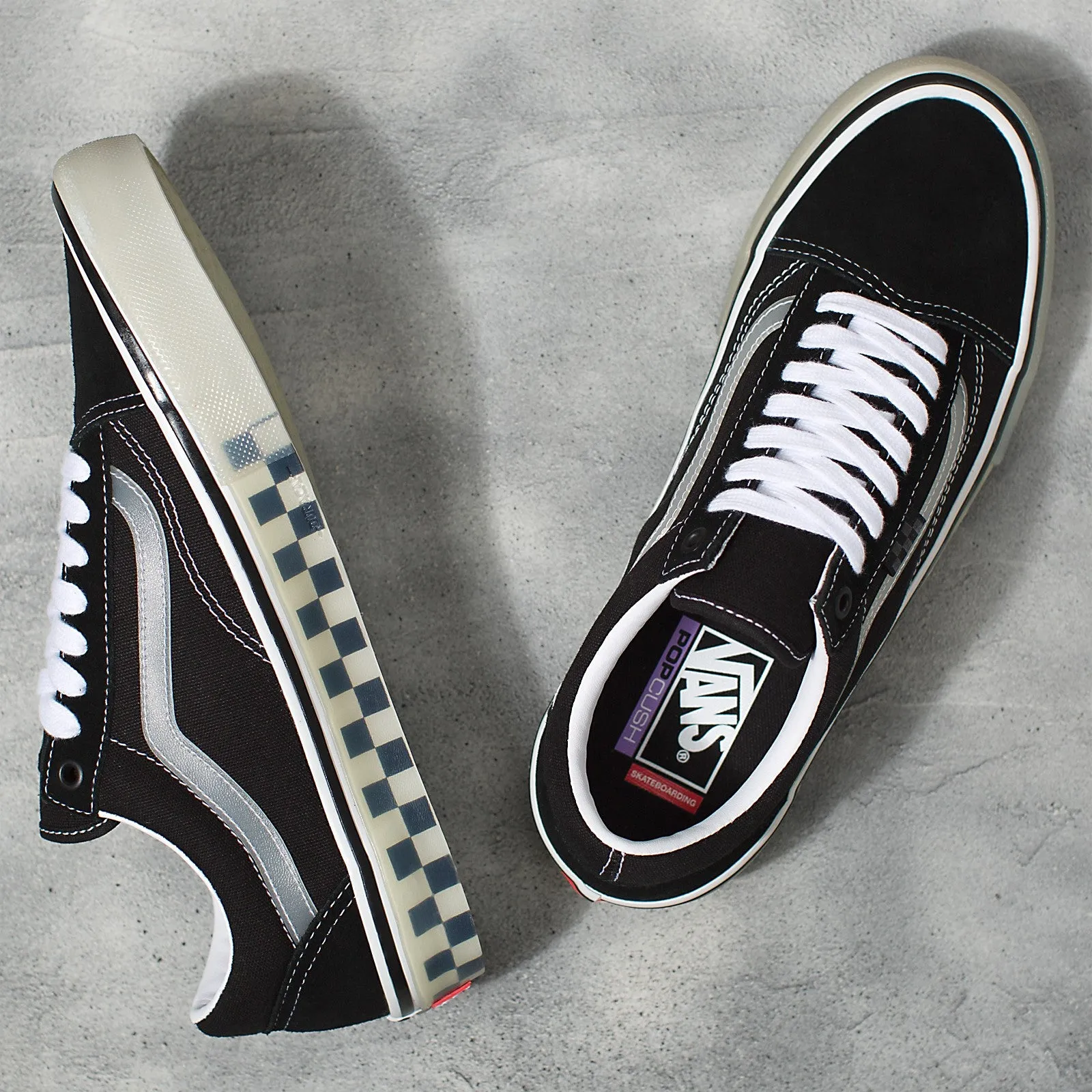 Vans Translucent Rubber Skate Old Skool Skateboard Shoe - Black/Clear