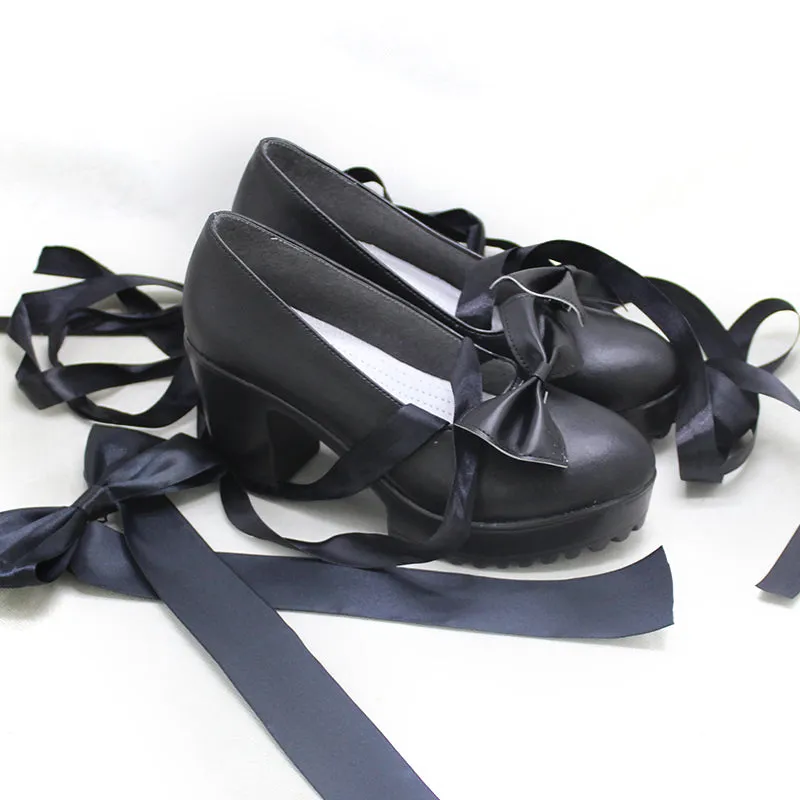 Virtual YouTuber SMC-gumi Yorumi Rena Black Cosplay Shoes