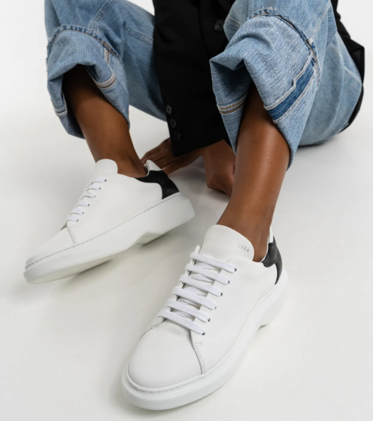 Vitello White Black Chunky Sneakers