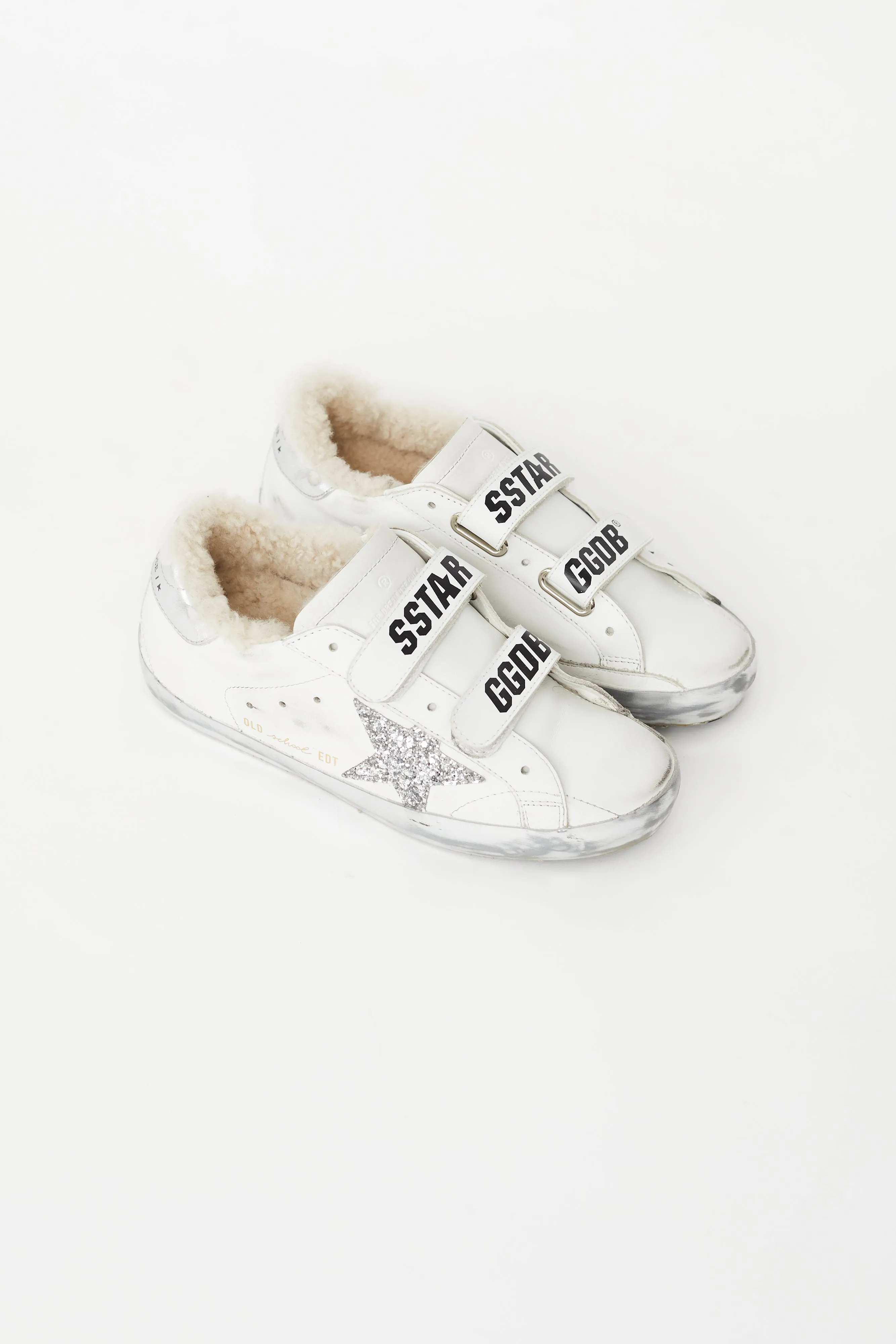 White Old School Superstar Shearling Sneaker