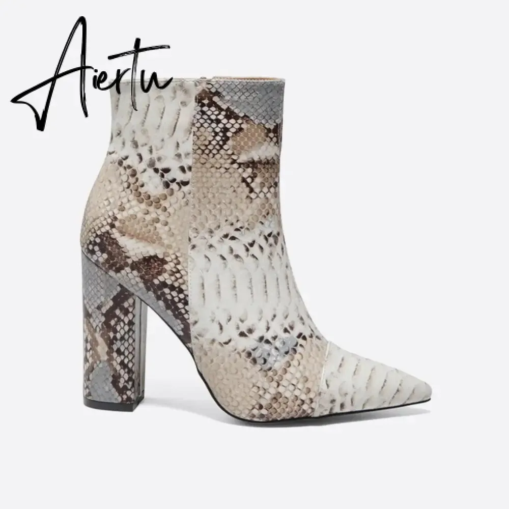 Women Snake Print Boots