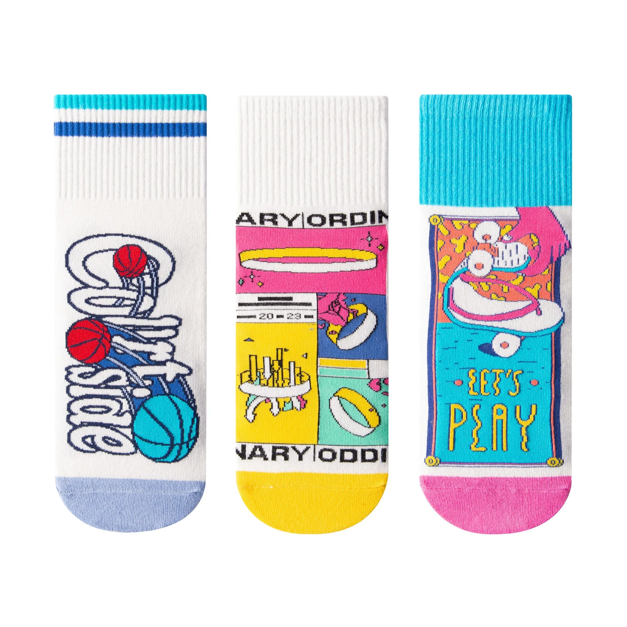 Womens Patterned Crew Socks Seamless Combed Cotton Funny Girls Cute Novelty Animal Flower Soft Socks Gifts 3 Pairs