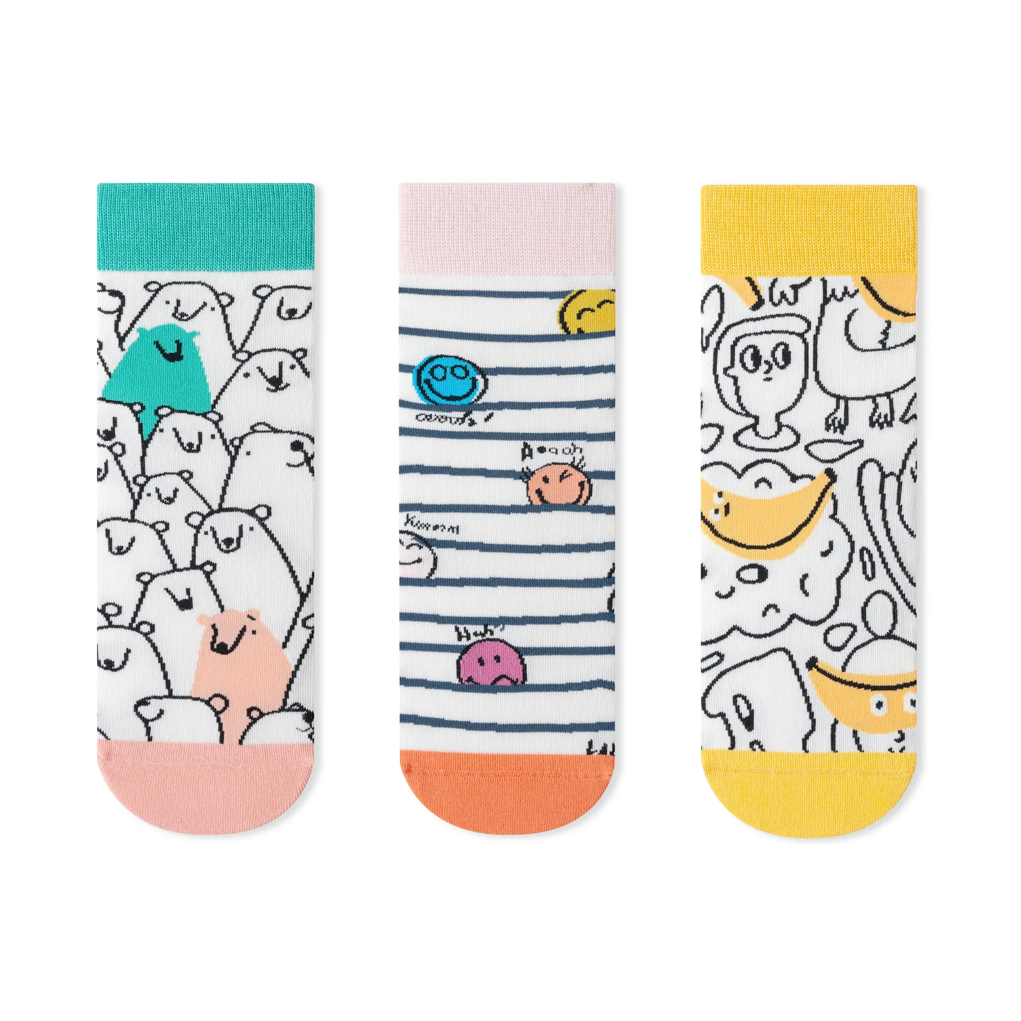 Womens Patterned Crew Socks Seamless Combed Cotton Funny Girls Cute Novelty Animal Flower Soft Socks Gifts 3 Pairs