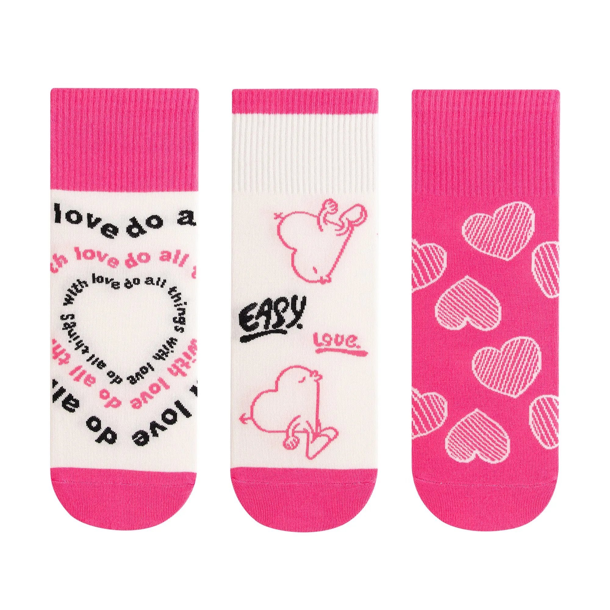 Womens Patterned Crew Socks Seamless Combed Cotton Funny Girls Cute Novelty Animal Flower Soft Socks Gifts 3 Pairs