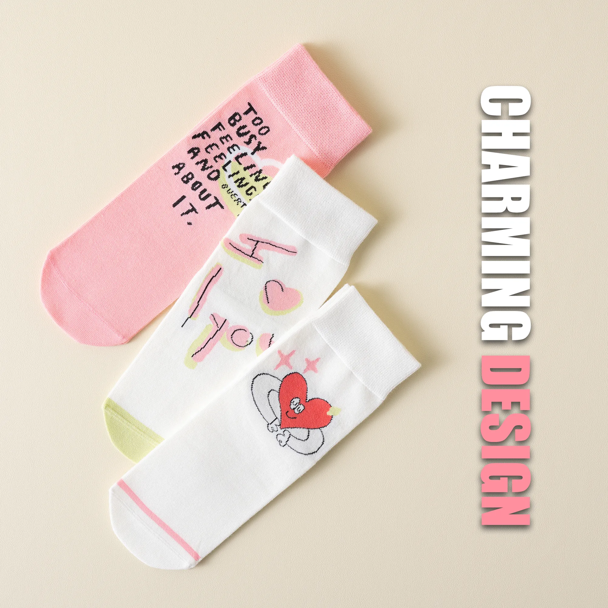 Womens Patterned Crew Socks Seamless Combed Cotton Funny Girls Cute Novelty Animal Flower Soft Socks Gifts 3 Pairs