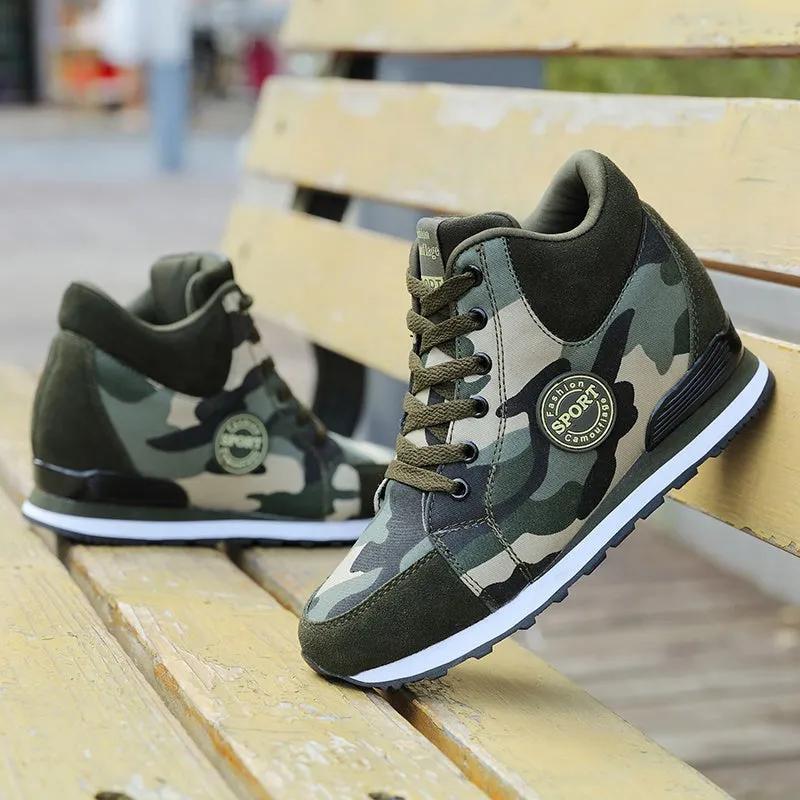 womens shoes Increased slope with camouflage wedge hidden heel sneakers