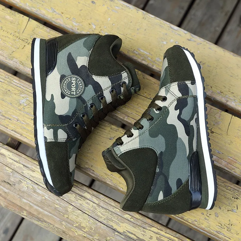 womens shoes Increased slope with camouflage wedge hidden heel sneakers