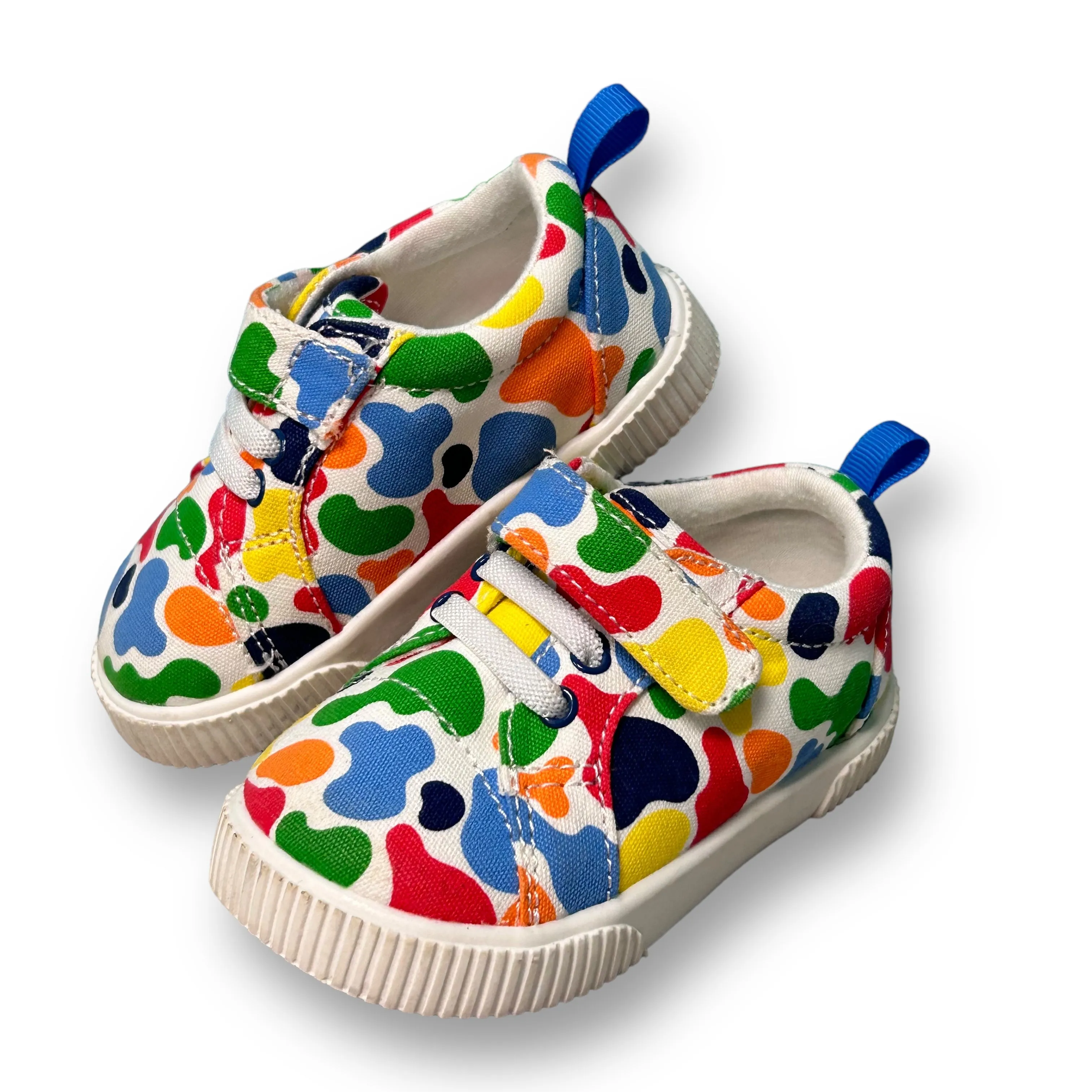 Wonder Nation Toddler Boy Size 4 Paint Splatter Easy-On Sneakers